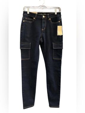 NWT, Michael Kors Izzy Mid rise Skinny Cargo Jeans, Size 4